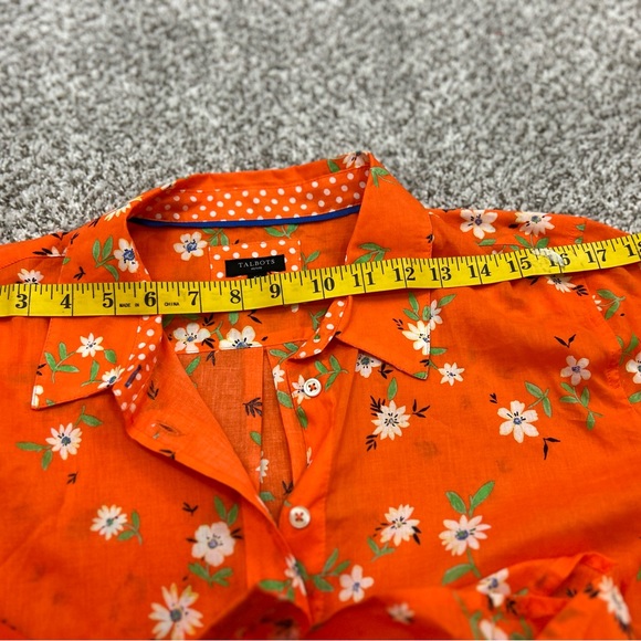 Talbots COTTON BUTTON FRONT SHIRT - LIVELY DITSY New without tag - Picture 9 of 13